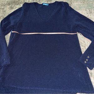 J. McLaughlin Deep Blue Knit Top